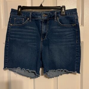 Gloria Vanderbilt Denim Shorts Frayed Hem Size 12